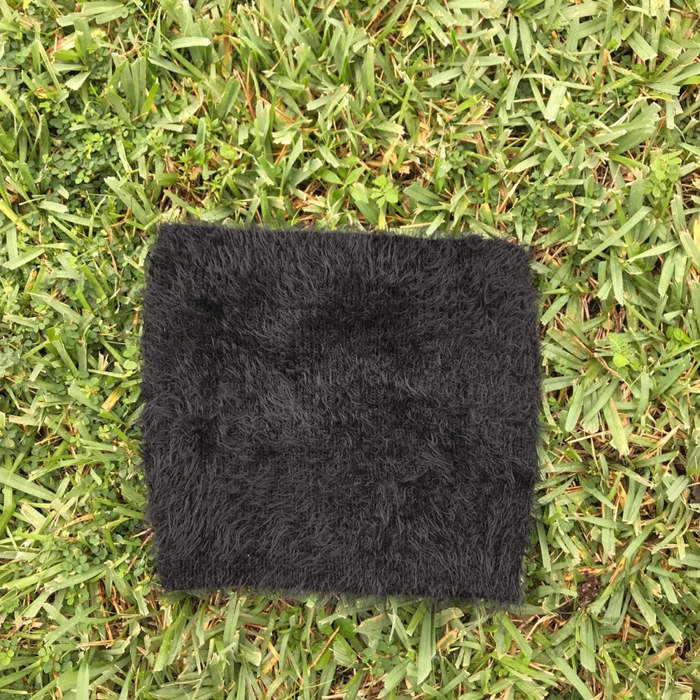 Black fuzzy tube  top
